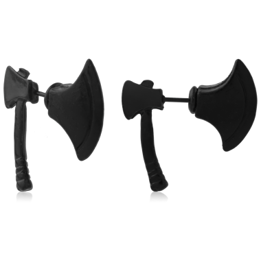 316L BLACK PVD COATED SURGICAL STEEL STUD EARRINGS PAIR