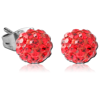 SURGICAL STEEL CRYSTALINE EAR STUDS PAIR