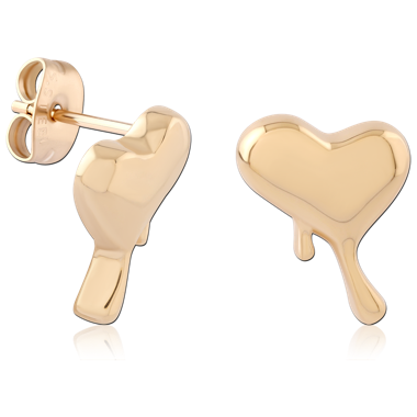 GOLD PVD 18K COATED SURGICAL STEEL EAR STUDS PAIR