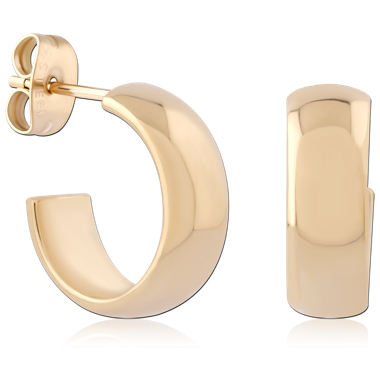 GOLD PVD 18K COATED SURGICAL STEEL EAR STUDS PAIR