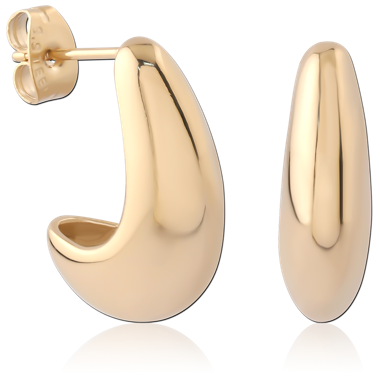 GOLD PVD 18K COATED SURGICAL STEEL EAR STUDS PAIR