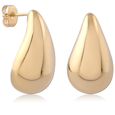 GOLD PVD 18K COATED SURGICAL STEEL EAR STUDS PAIR