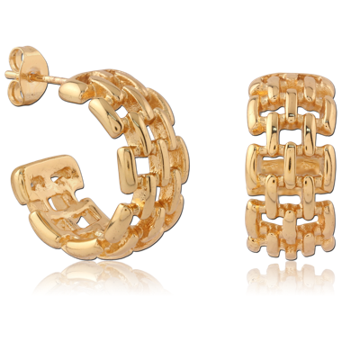 316L GOLD PVD 18K COATED SURGICAL STEEL STUD EARRINGS PAIR