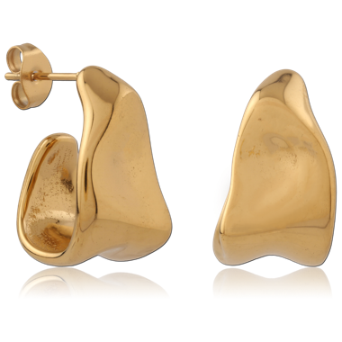 316L GOLD PVD 18K COATED SURGICAL STEEL STUD EARRINGS PAIR