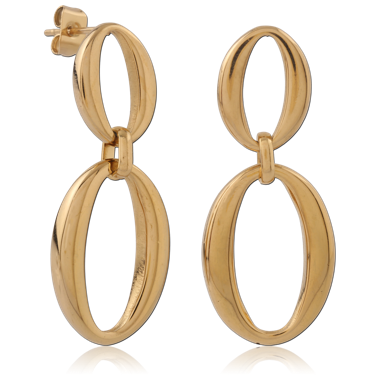 316L GOLD PVD 18K COATED SURGICAL STEEL STUD EARRINGS PAIR