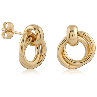316L GOLD PVD 18K COATED SURGICAL STEEL STUD EARRINGS PAIR
