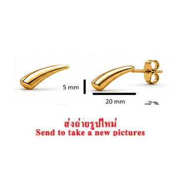 316L GOLD PVD 18K SURGICAL STEEL EAR STUDS PAIR