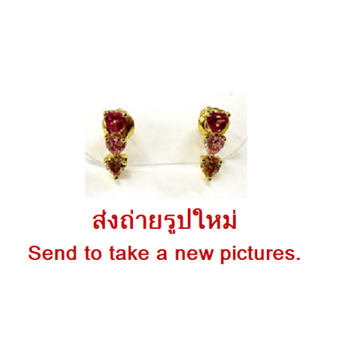 STERLING SILVER 925 GOLD PLATED 18K EAR STUDS PAIR SPECIAL NEW DESIGN