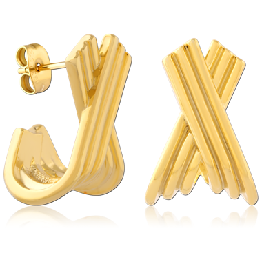 GOLD PLATED 18K STERLING SILVER 925 STUD EARRINGS