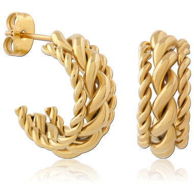 GOLD PLATED 18K STERLING SILVER 925 STUD EARRINGS