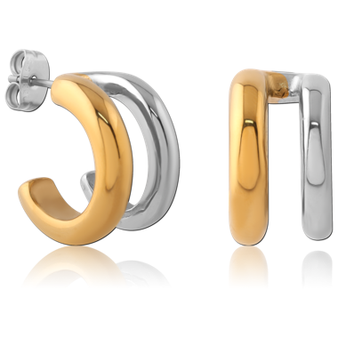 GOLD PLATED 18K STERLING SILVER 925 STUD EARRINGS