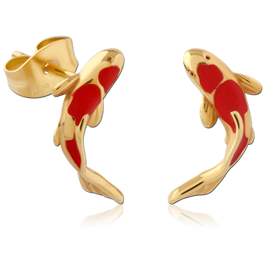 GOLD PVD COATED SURGICAL STEEL EAR STUDS PAIR