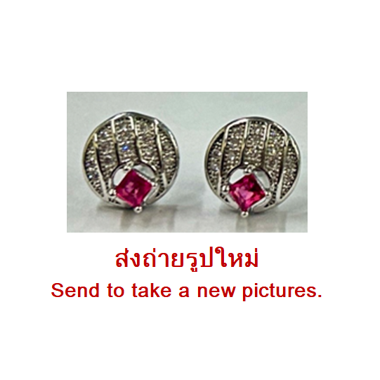 STERLING SILVER 925 RHODIUM PLATED JEWELED EAR STUDS PAIR SPECIAL NEW DESIGN