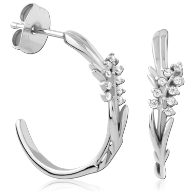 SURGICAL STEEL JEWELED EAR STUDS PAIR