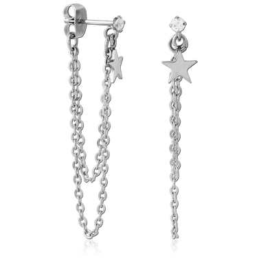 SURGICAL STEEL JEWELED EAR STUDS PAIR