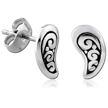 316L SURGICAL STEEL EAR STUDS PAIR - FILIGREE