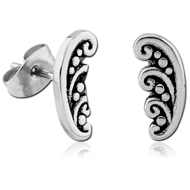 316L SURGICAL STEEL EAR STUDS PAIR - FILIGREE