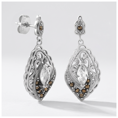 SURGICAL STEEL JEWELED EAR STUDS PAIR