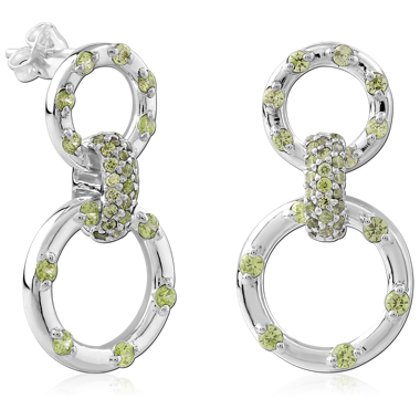 STERLING SILVER 925 PLATED JEWELED EAR STUDS PAIR