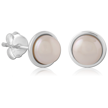 STERLING SILVER 925 PLATED JEWELED EAR STUDS PAIR