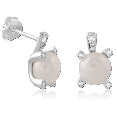 STERLING SILVER 925 PLATED JEWELED EAR STUDS PAIR