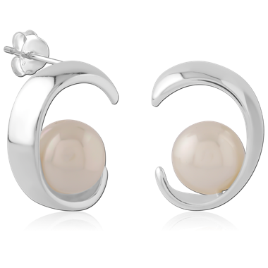 STERLING SILVER 925 PLATED JEWELED EAR STUDS PAIR