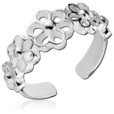 STERLING SILVER 925 TOE RING - FLOWERS