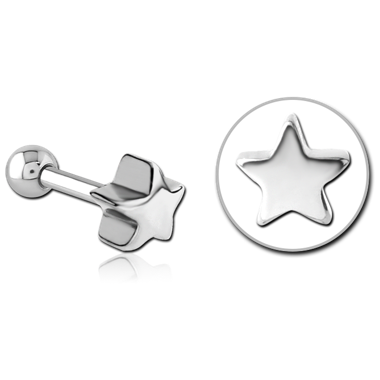 SURGICAL STEEL STAR TRAGUS MICRO BARBELL