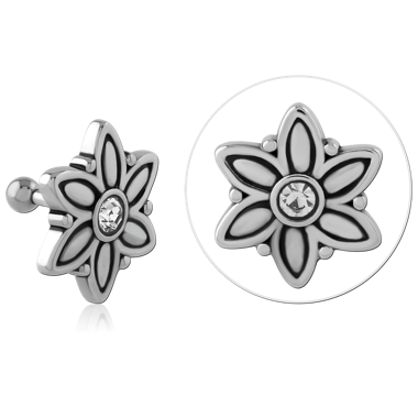 SURGICAL STEEL JEWELED TRAGUS MICRO BARBELL