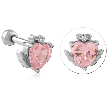 SURGICAL STEEL JEWELED TRAGUS MICRO BARBELL