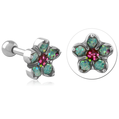 SURGICAL STEEL JEWELED TRAGUS MICRO BARBELL