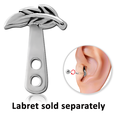 316L SURGICAL STEEL TRAGUS WRAP - LEAVES