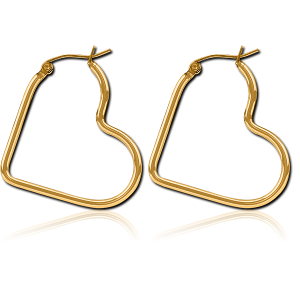 GOLD PVD COATED SURGICAL STEEL WIRE HOOP EARRINGS | GPSCEH010