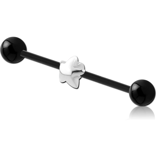 BIOFLEX INDUSTRIAL BARBELL ADJUSTABLE SLIDING CHARM WITH UV ACRYLIC BALLS