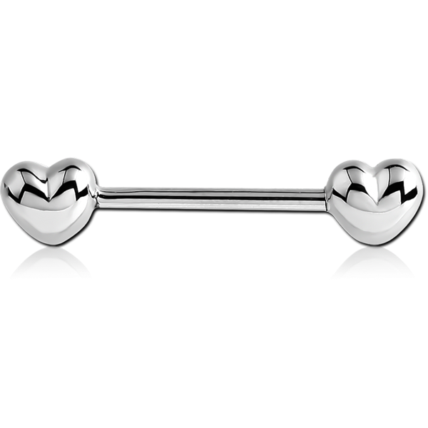 SURGICAL STEEL NIPPLE BAR HEARTS SCNS52