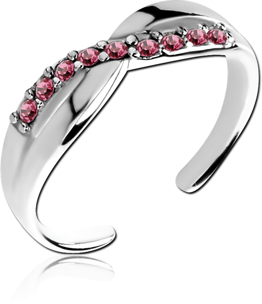 STERLING SILVER 925 JEWELED TOE RING INFINITY SLTR017