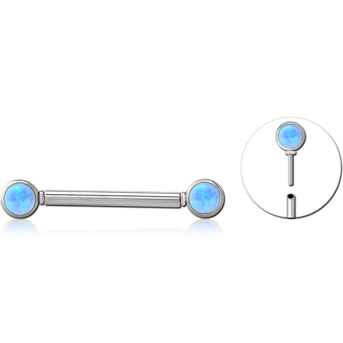 TITANIUM ALLOY THREADLESS BARBELL JEWELED NIPPLE BAR Shining Light