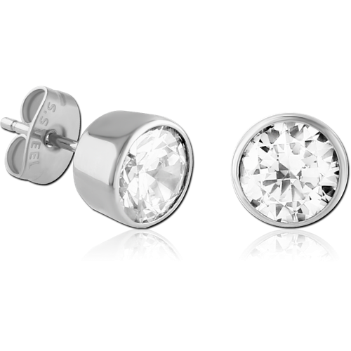 SURGICAL STEEL GRADE 316L JEWELED EARRINGS Shining Light Body Jewelry